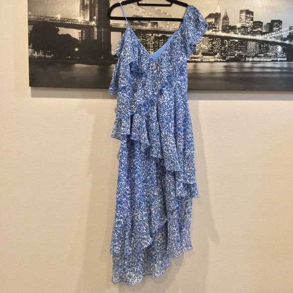 Alice + Olivia Olympia Silk Midi Dress Womens 8 Ethereal Whimsical Fairy Weeding - Picture 5 of 10